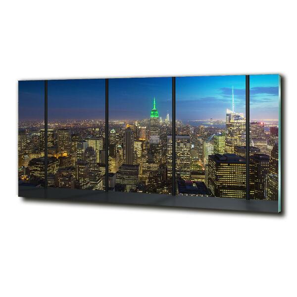 Glass picture print New york at night