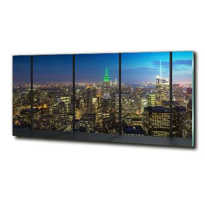 Glass picture print New york at night