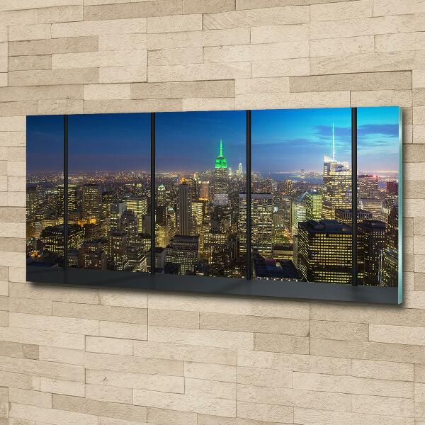 Glass picture print New york at night