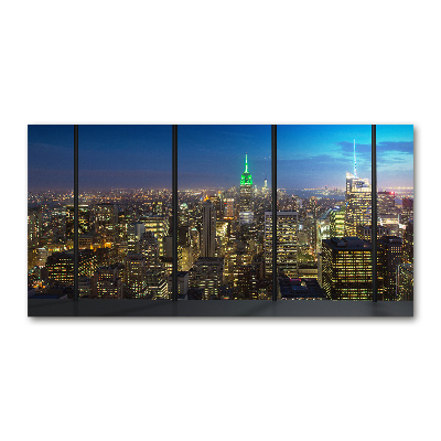 Glass picture print New york at night