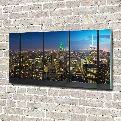 Glass picture print New york at night