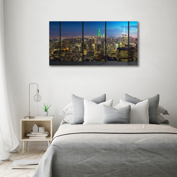 Glass picture print New york at night