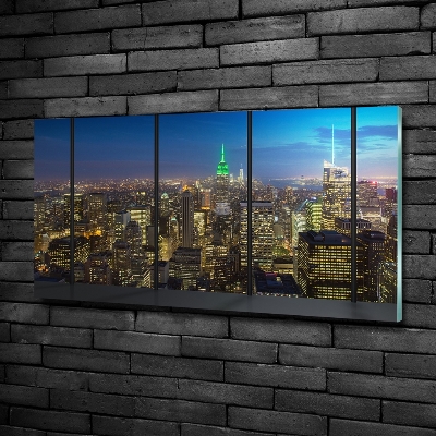 Glass picture print New york at night