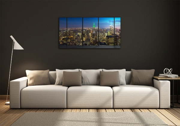 Glass picture print New york at night