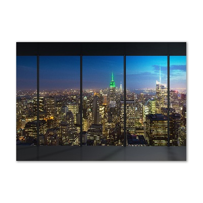 Glass picture print New york at night