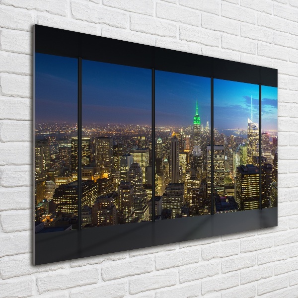 Glass picture print New york at night