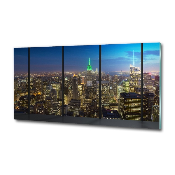 Glass picture print New york at night