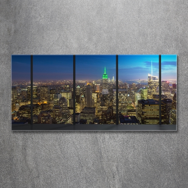 Glass picture print New york at night