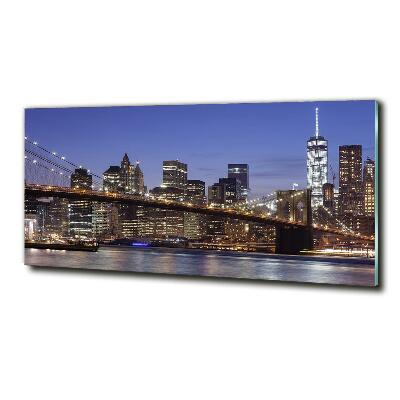 Glass picture print Manhattan at night