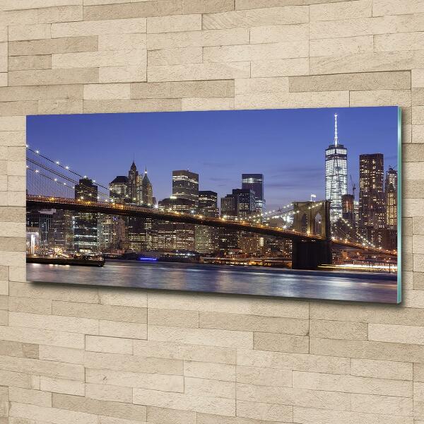 Glass picture print Manhattan at night