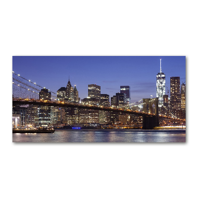 Glass picture print Manhattan at night