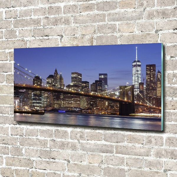 Glass picture print Manhattan at night