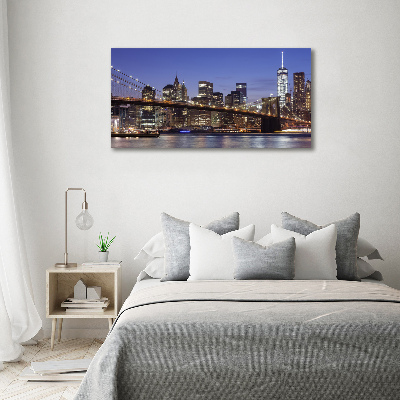 Glass picture print Manhattan at night