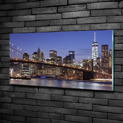 Glass picture print Manhattan at night