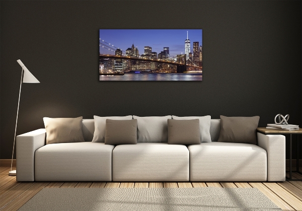 Glass picture print Manhattan at night