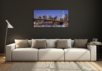 Glass picture print Manhattan at night