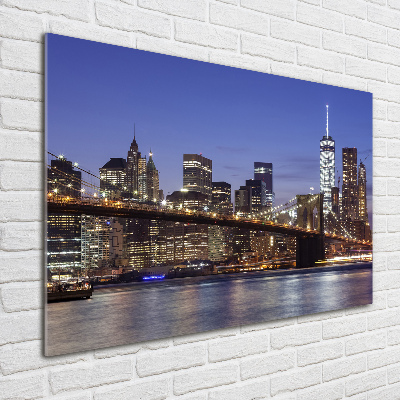 Glass picture print Manhattan at night