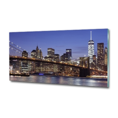 Glass picture print Manhattan at night