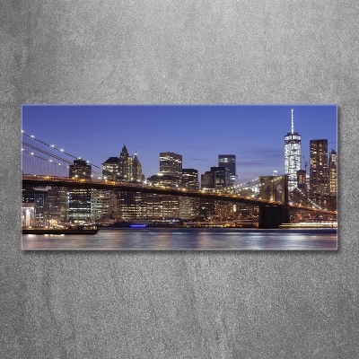 Glass picture print Manhattan at night