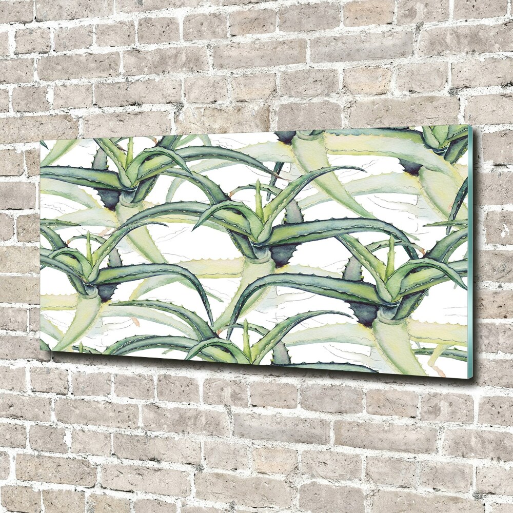 Glass picture wall art Aloe