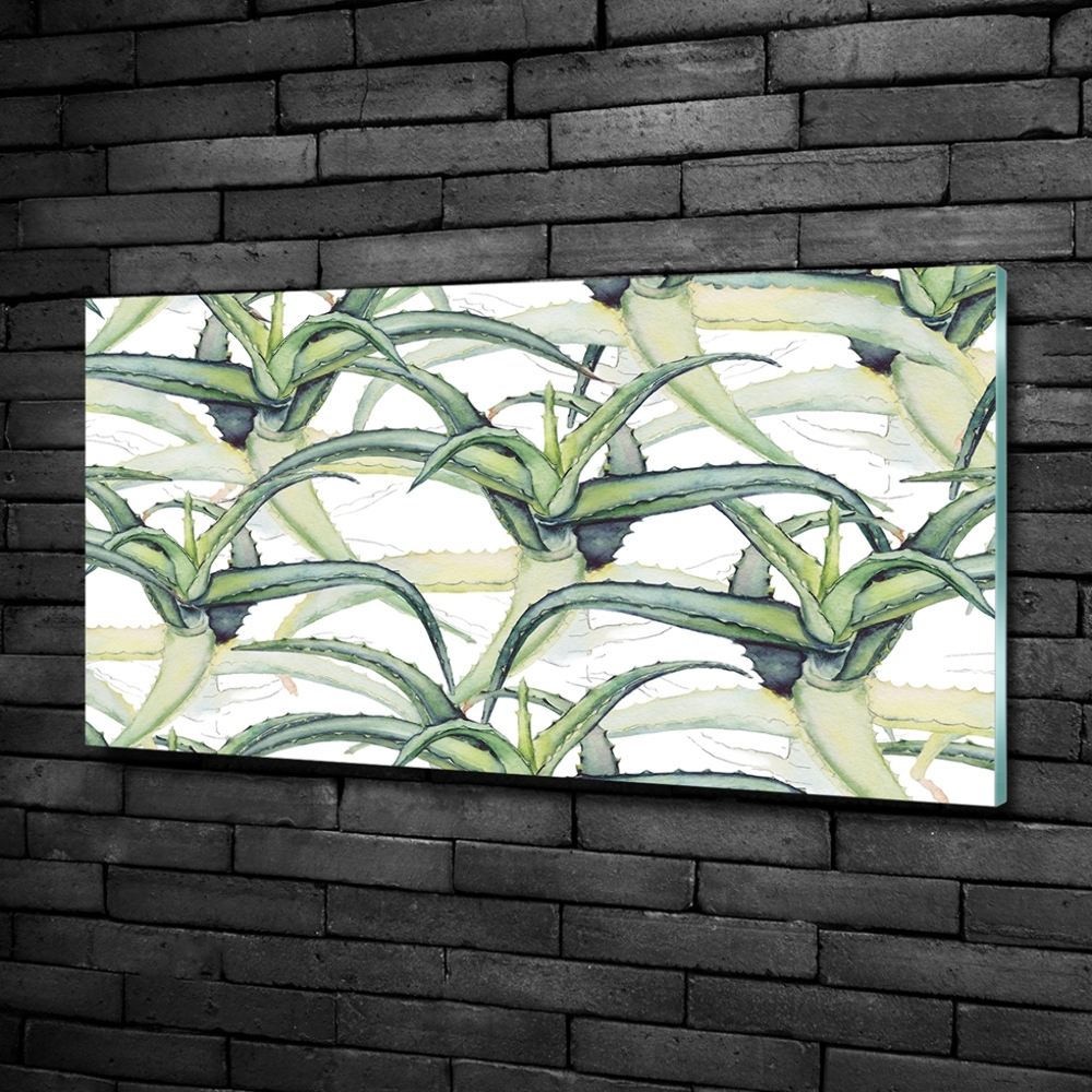 Glass picture wall art Aloe