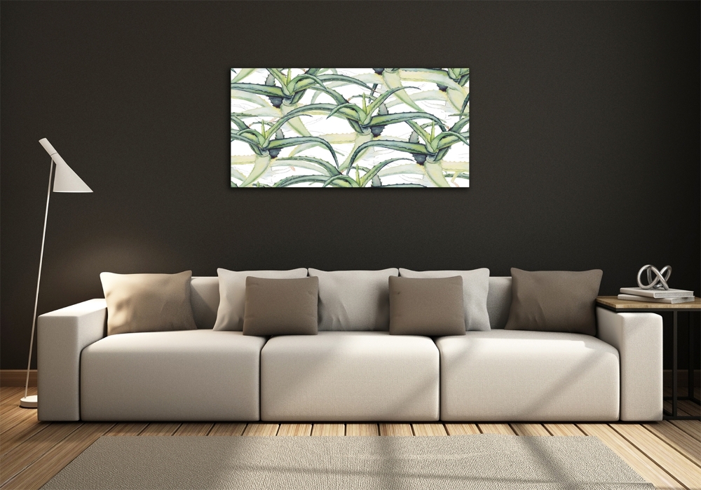 Glass picture wall art Aloe