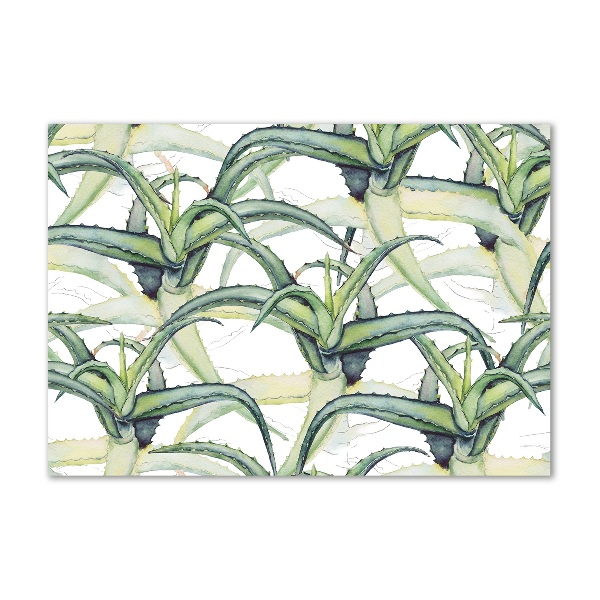 Glass picture wall art Aloe