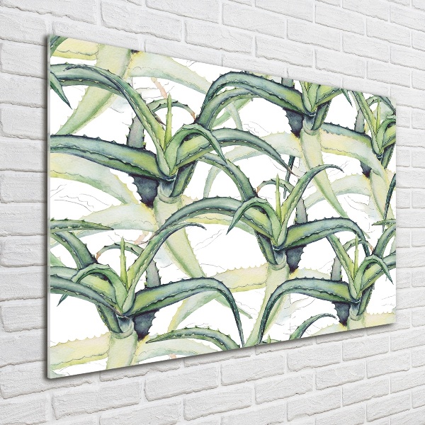 Glass picture wall art Aloe