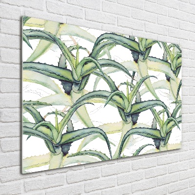 Glass picture wall art Aloe