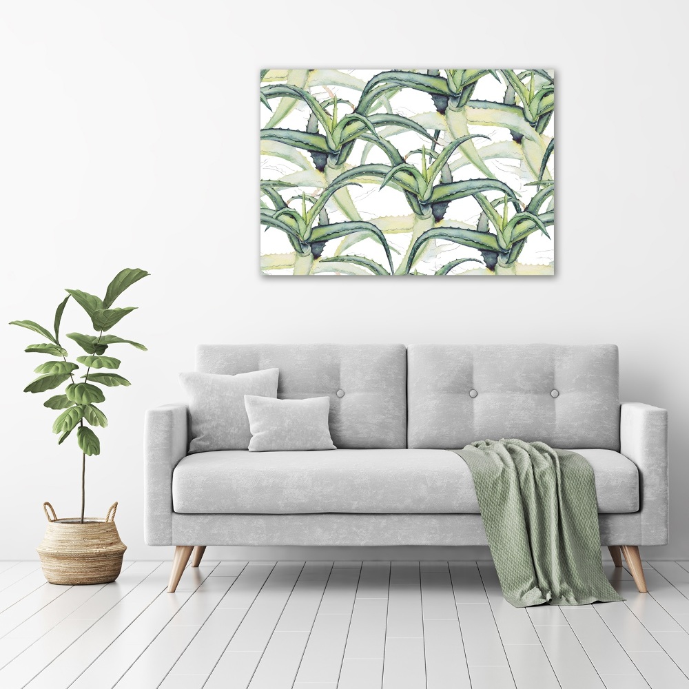 Glass picture wall art Aloe