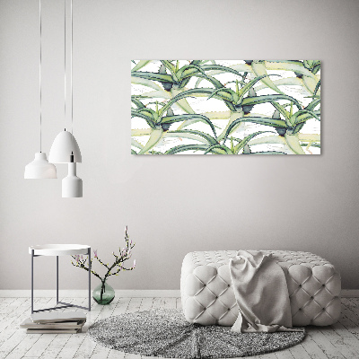 Glass picture wall art Aloe