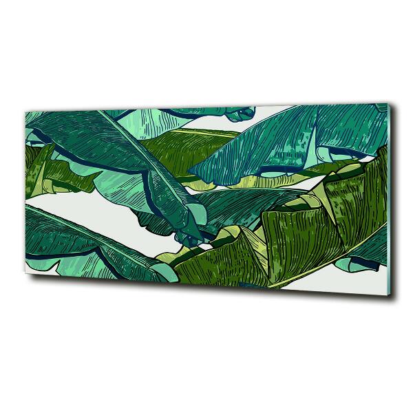 Glass picture wall art Banana leaves