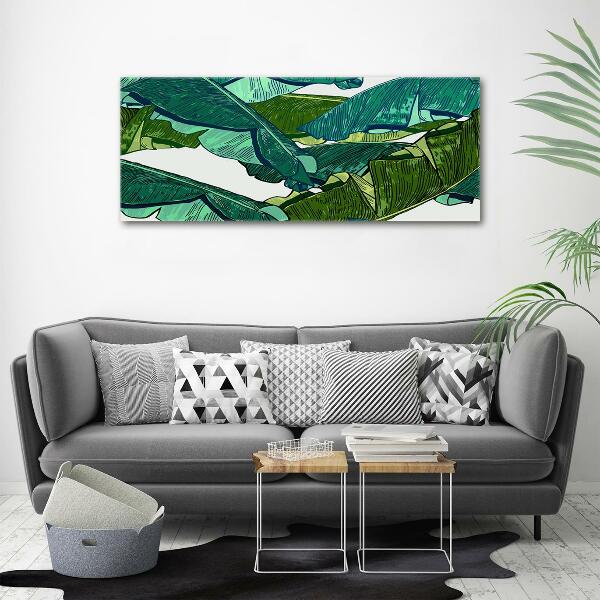 Glass picture wall art Banana leaves