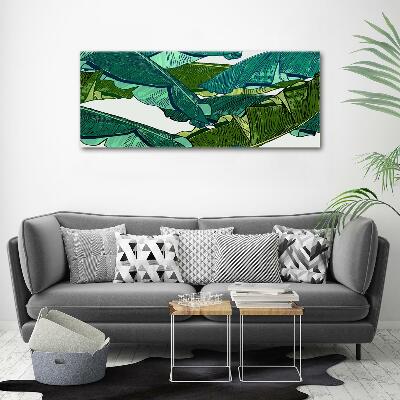 Glass picture wall art Banana leaves