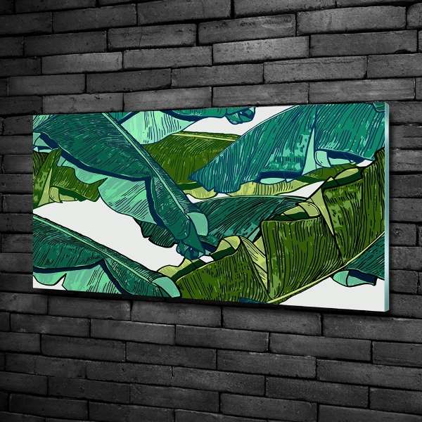 Glass picture wall art Banana leaves