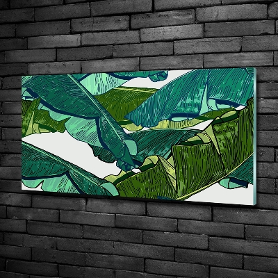 Glass picture wall art Banana leaves