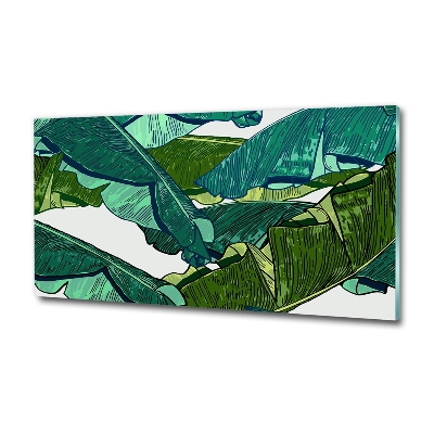 Glass picture wall art Banana leaves