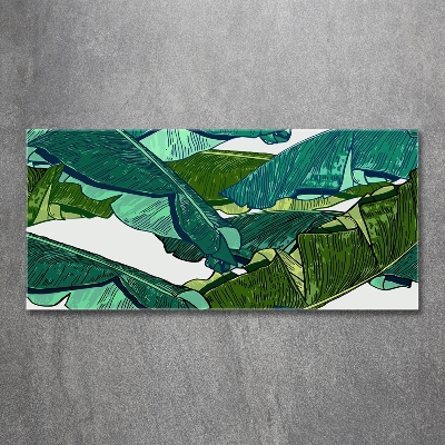 Glass picture wall art Banana leaves