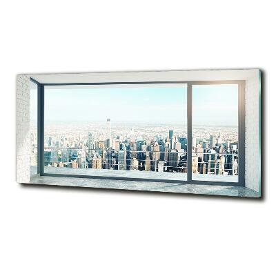 Glass picture wall art View of the city