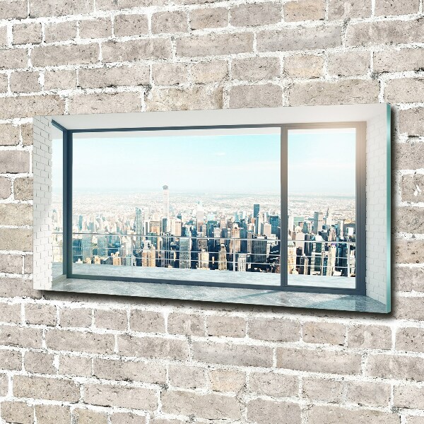 Glass picture wall art View of the city