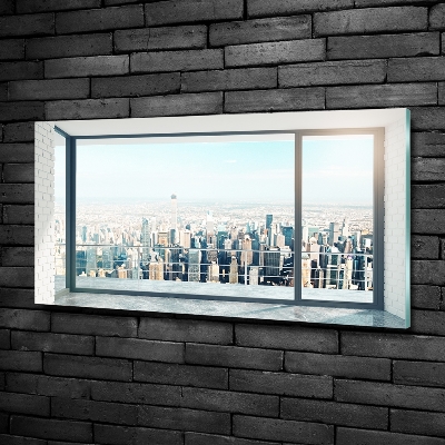 Glass picture wall art View of the city