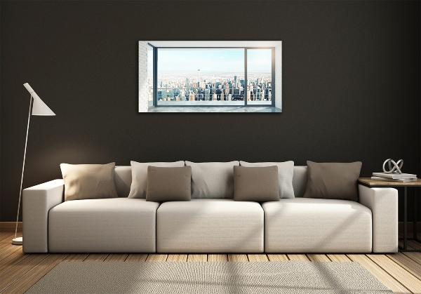 Glass picture wall art View of the city