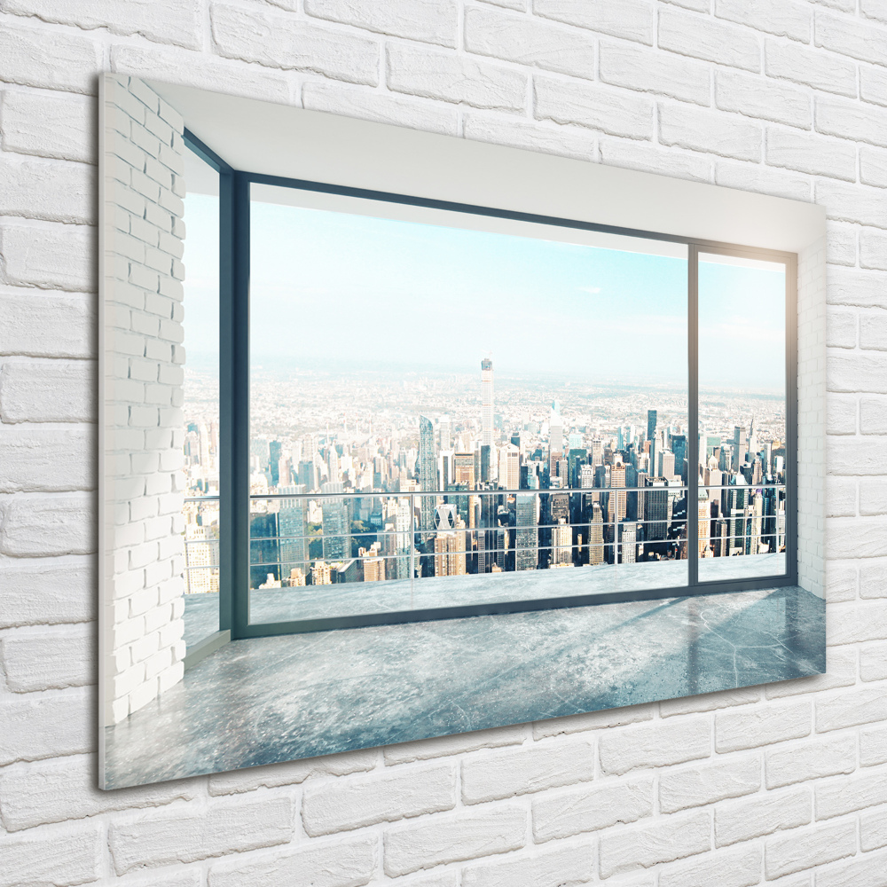 Glass picture wall art View of the city