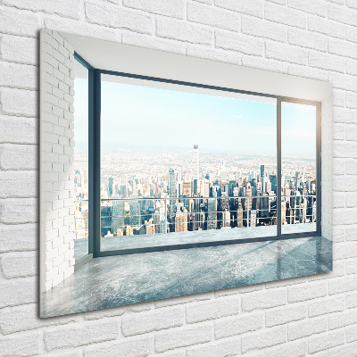 Glass picture wall art View of the city