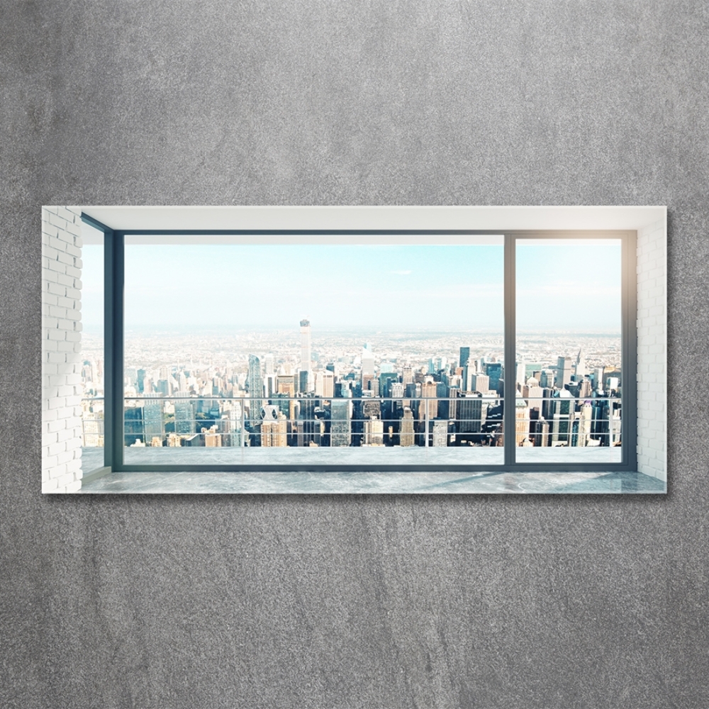 Glass picture wall art View of the city