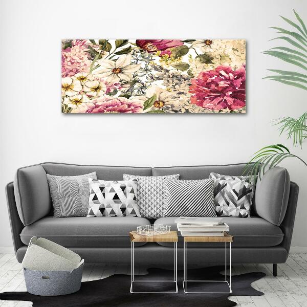 Printed glass wall art Floral pattern