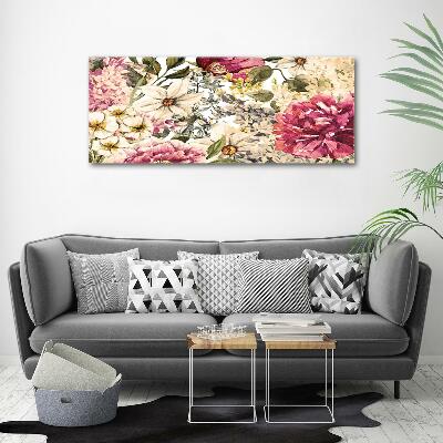 Printed glass wall art Floral pattern