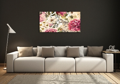 Printed glass wall art Floral pattern