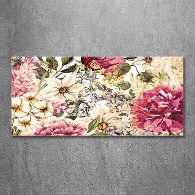 Printed glass wall art Floral pattern