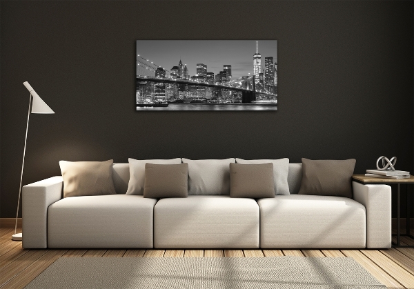 Photo printed on glass Manhattan at night